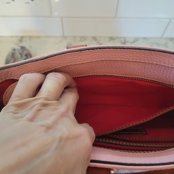 Dooney & Bourke leather peach pink tote shoulder bag - Picture 5 of 16